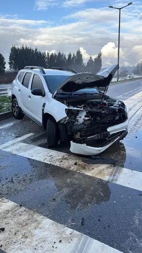 Yoldan çıkarak tabelaya çarptı: 8 kişi kurtulmayı başardı