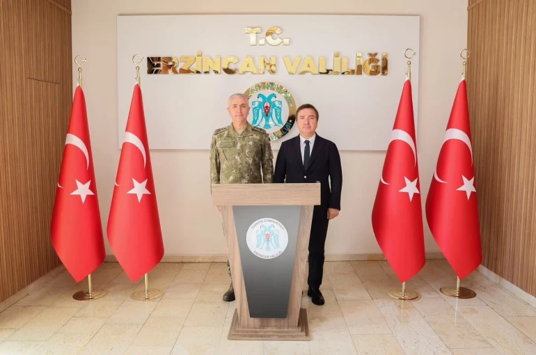 3. Ordu Komutanlığına atanan Tümgeneral Aktaş’tan Erzincan Valisi Aydoğdu’ya ziyaret