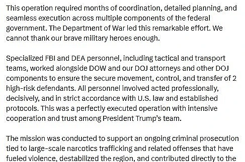 ABD’den Maduro operasyonu açıklaması: "Sonucun sorumluluğu suç faaliyetlerini sürdürmeyi tercih edenlere aittir" 