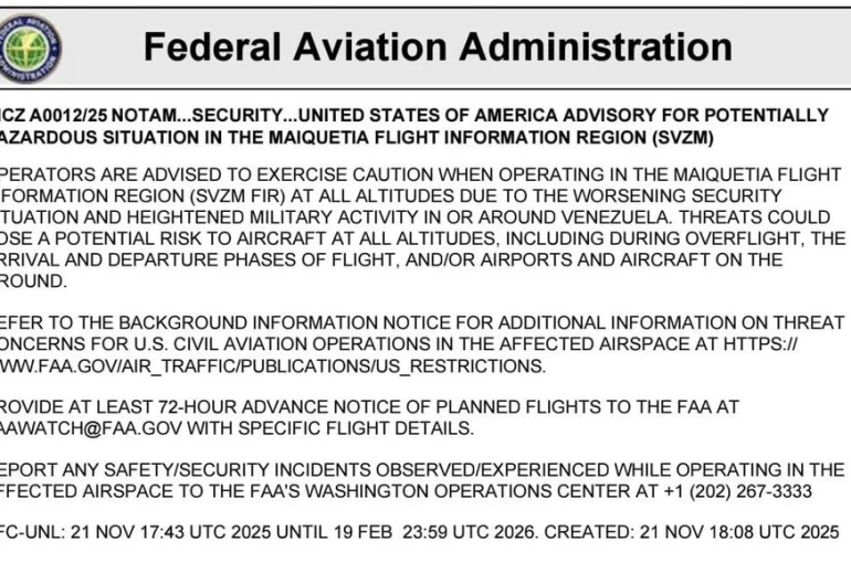 ABD’den Venezuela hava sahası ile ilgili uçuş uyarısı: "Dikkatli olun, potansiyel risk oluşturabilir" 