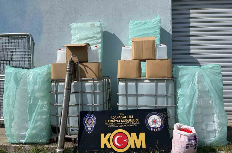 Adana’da 2 ton kaçak etil alkol ele geçirildi 