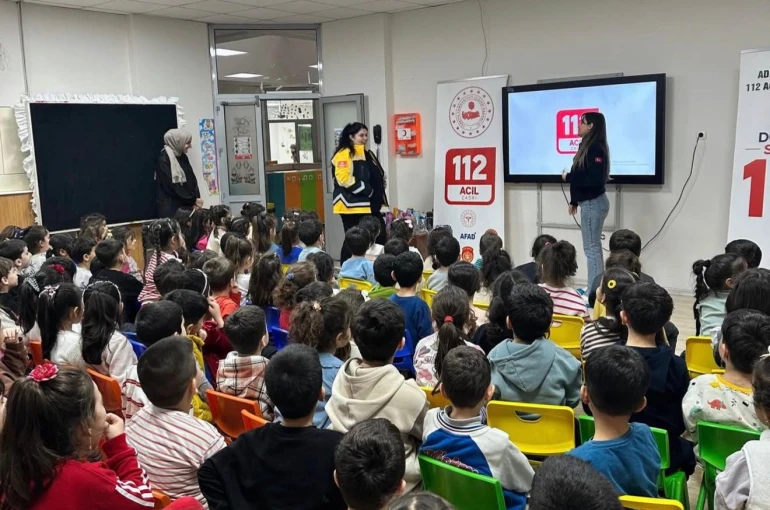 Adıyaman’da minik öğrencilere acil çağrı farkındalık eğitimi 