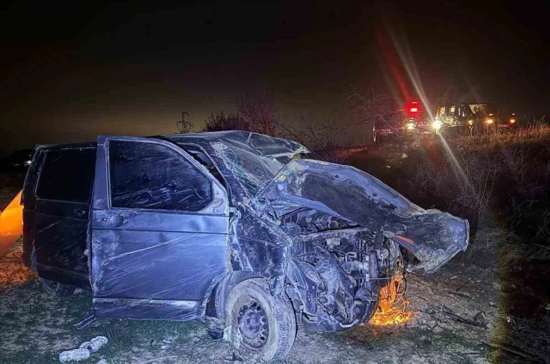 Ağaca çarpan kamyonette 4 kişi yaralandı 