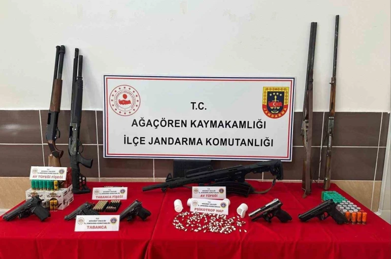 Aksaray’da jandarmadan uyuşturucu ve kaçak silah operasyonu: 7 gözaltı 