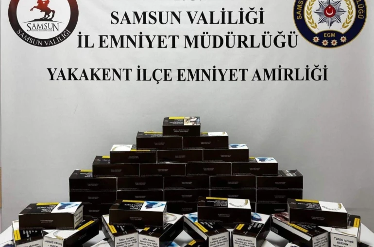Alaçam ve Yakakent’te kaçak makaron operasyonu 