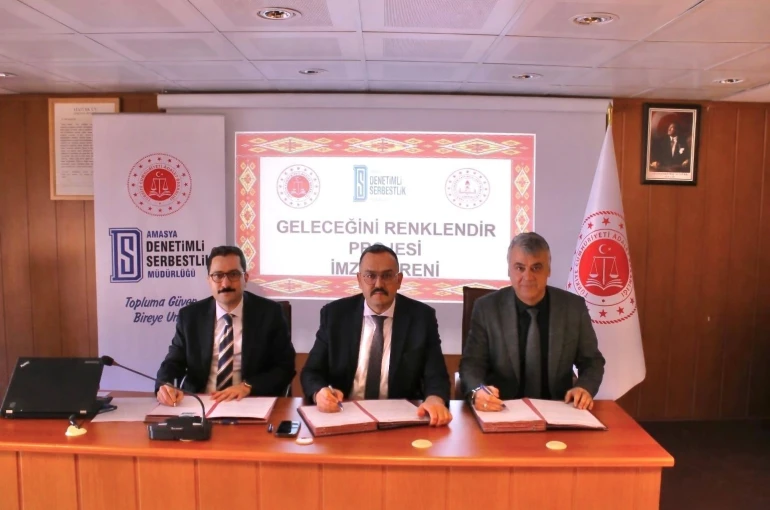 Amasya’da yükümlülerin topluma kazandırılması için uygulanacak 2 projede imza atıldı 