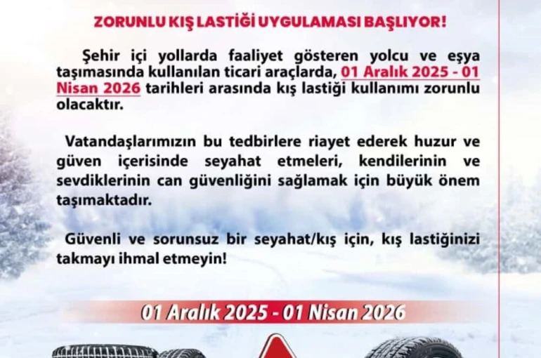 Ankara’da aralık ayından itibaren zorunlu kış lastiği kullanımı başlıyor