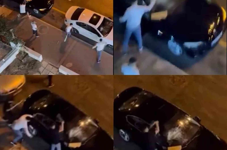 Araçlara saldırıp zarar verdiler: O anları vatandaşlar kaydetti