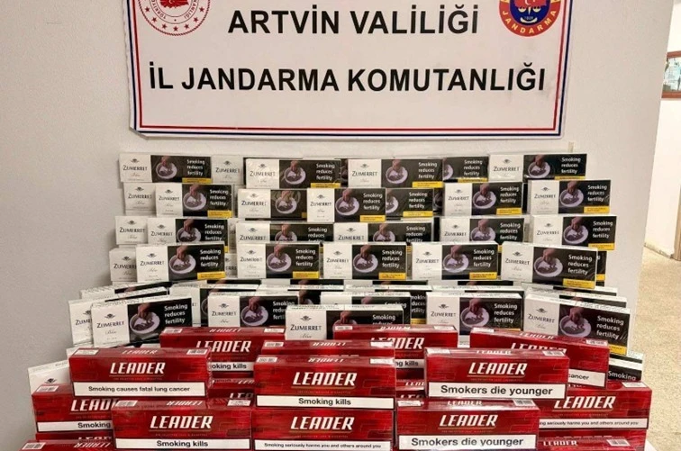 Artvin’de kaçakçılıkla mücadelede 9 bin 690 paket sigara ele geçirildi 