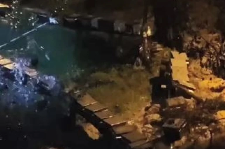 Artvin’in Borçka ilçesinde arı kovanları gece sel suları ve heyelana kapıldı 