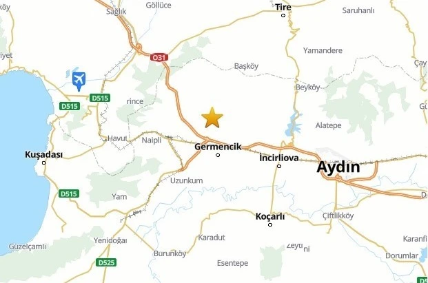 Aydın’da 3.9 şiddetinde deprem meydana geldi 