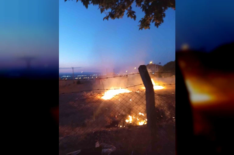 Bahçede çıkan yangın korkuttu