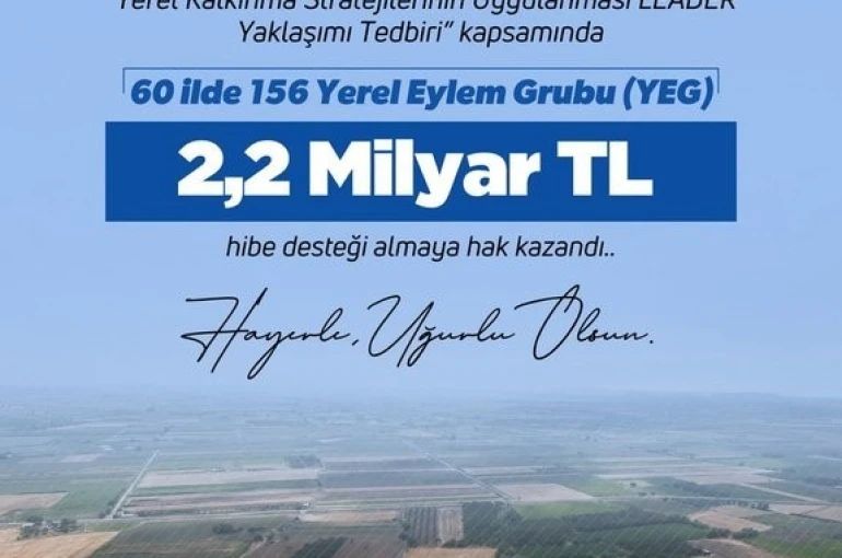 Bakan Yumaklı: "LEADER Yaklaşımı Tedbiri’ne başvuruda bulunan 60 ildeki 156 Yerel Eylem Grubunun tamamı desteklenmeye hak kazandı" 