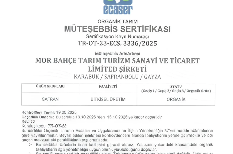 BAKKA destekleriyle safran üretiminde organik üretime geçildi