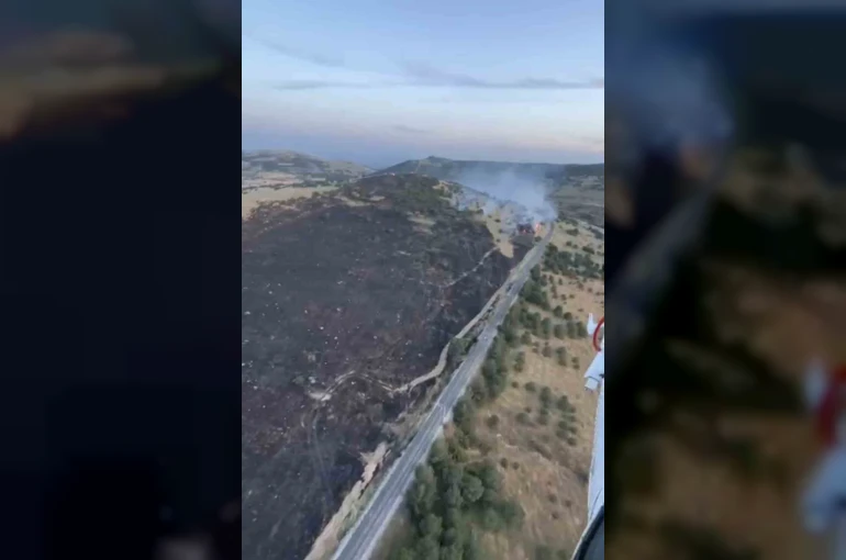 Balıkesir’de arazide yangın 