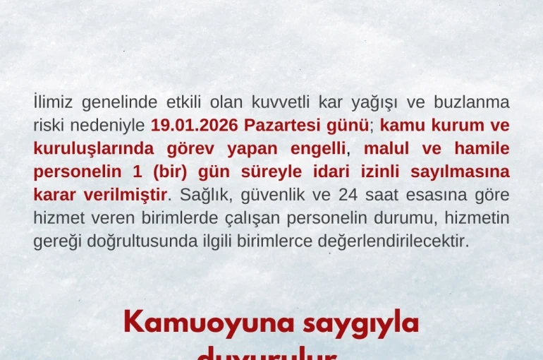 Bartın’da kamu çalışanlarına kar tatili 