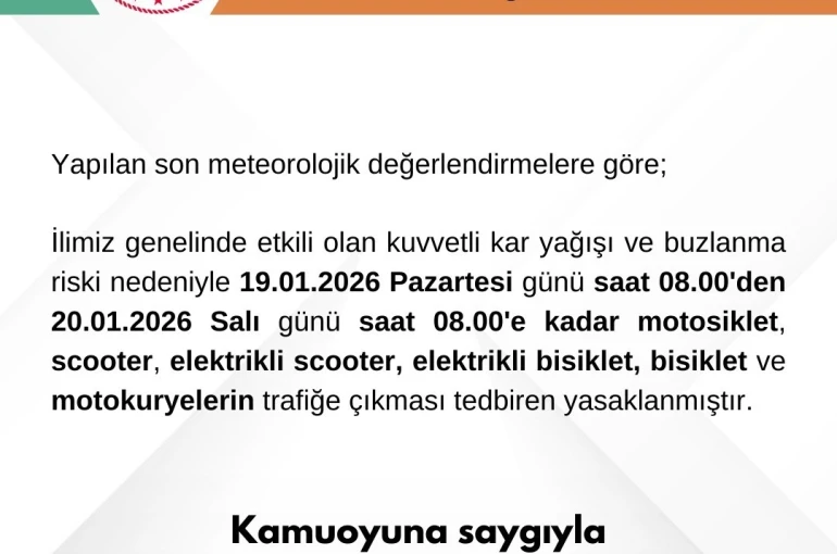 Bartın’da motosiklet, scooter ve bisikletlerin trafiğe çıkması yasaklandı 