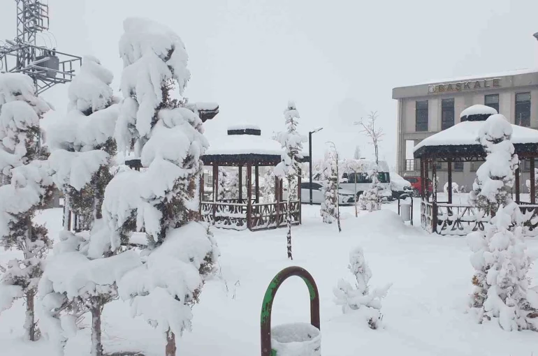 Başkale’de kar yağışı 