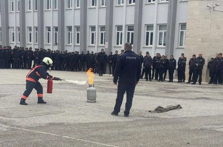 Bayburt POMEM’de yangın tatbikatı yapıldı 
