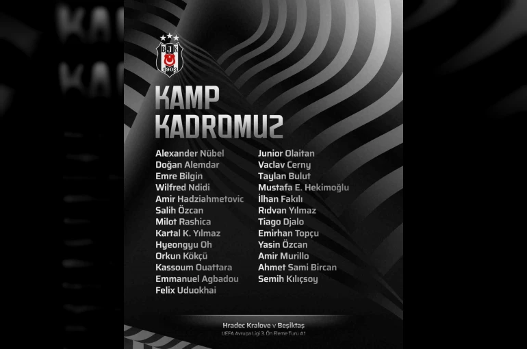 Beşiktaş’ın Hradec Kralove maçı kamp kadrosu belli oldu