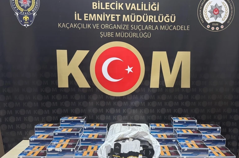 Bilecik’te araçtan binlerce makaron çıktı 