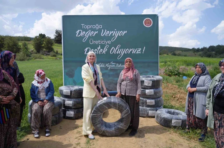 Bilecik’te belediyeden köylere sulama borusu 