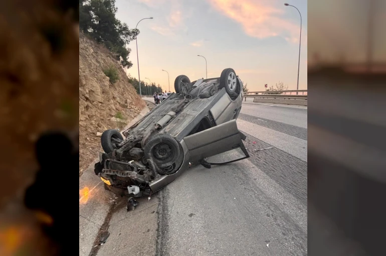 Bilecik’te otomobil ters döndü: 1 yaralı