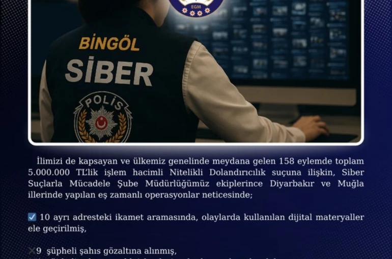 Bingöl merkezli 3 ilde dolandırıcılık operasyonu: 4 tutuklama