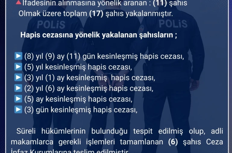 Bingöl’de aranan 17 şahıs yakalandı