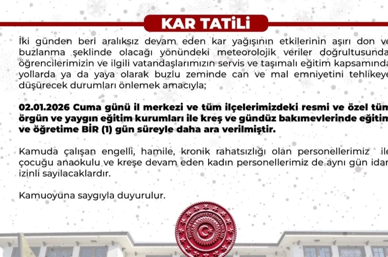 Bingöl’de eğiteme 1 gün ara verildi 