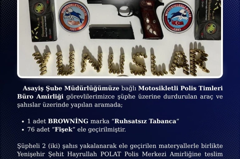 Bingöl’de ruhsatsız tabanca ele geçirildi