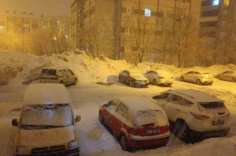 Bitlis’te gece yarısı kar yağışı etkisini arttırdı 
