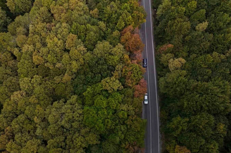 Bolu-Seben yolunda muhteşem sonbahar güzelliği 