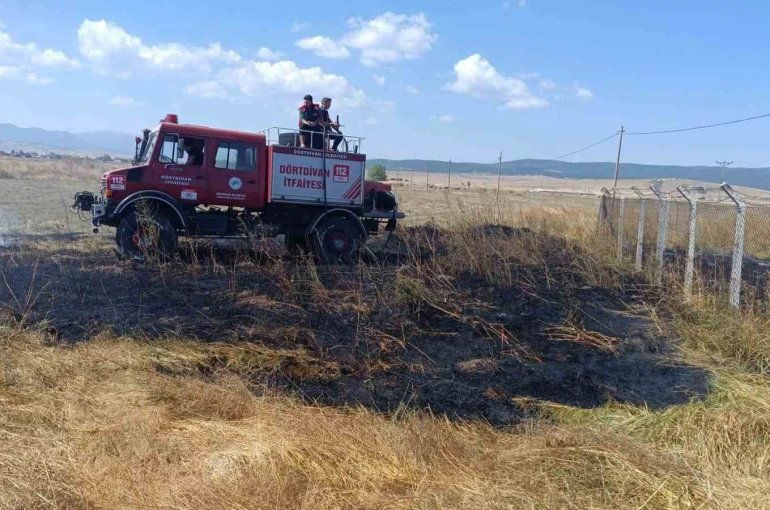 Bolu’da anız yangını büyümeden söndürüldü