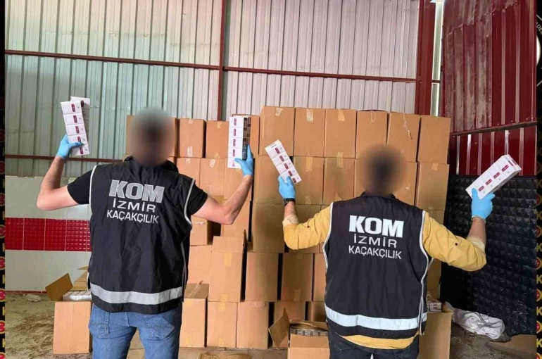Bornova’da 10 milyon liralık kaçak sigara ve makaron ele geçirildi 
