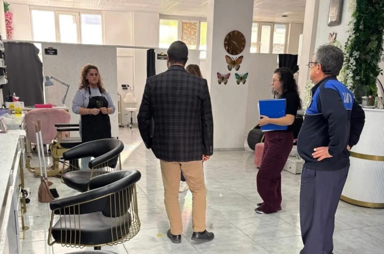 Buharkent’te güzellik salonlarına ortak denetim 