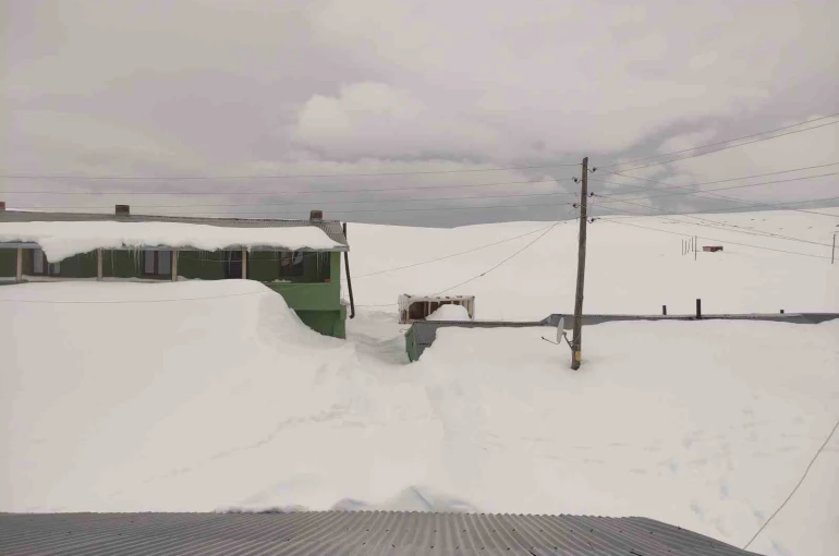 Bülbülan Yaylası’nda evler kara gömüldü 