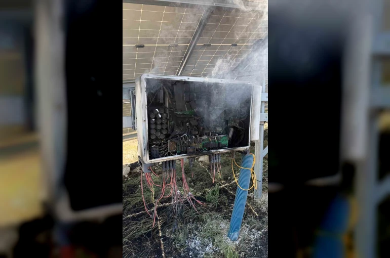 Burdur’da güneş enerji santralindeki trafo yangını otluk alana sıçradı 