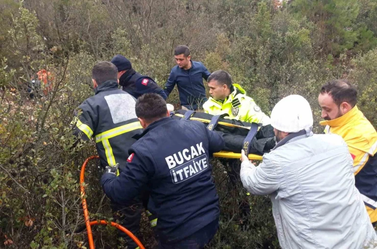 Burdur’da otomobil uçuruma düştü: 1 yaralı 