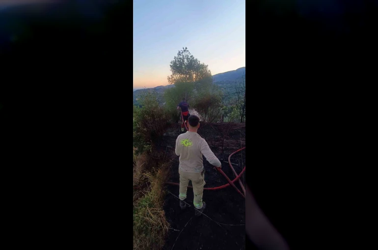Çamlıbel de ot yangını korkuttu 