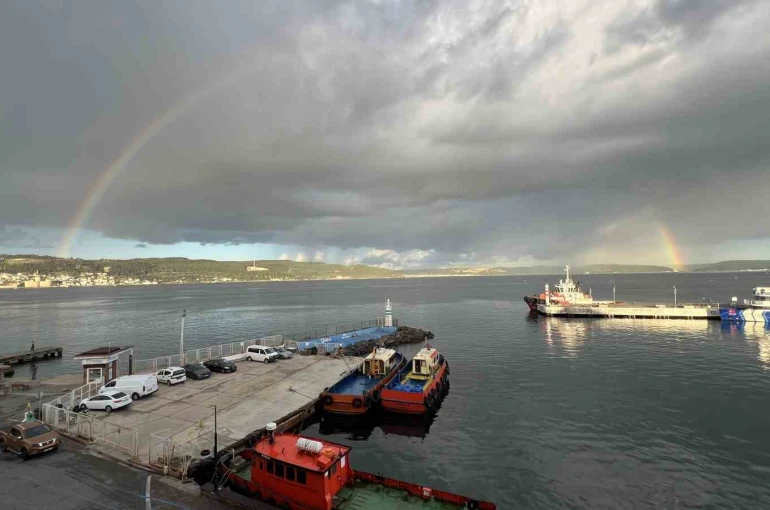 Çanakkale Boğazı’nda çifte gökkuşağı 