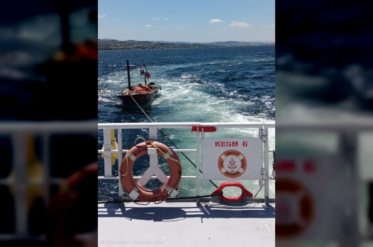 Çanakkale Boğazı’nda sürüklenen tekne kurtarıldı 