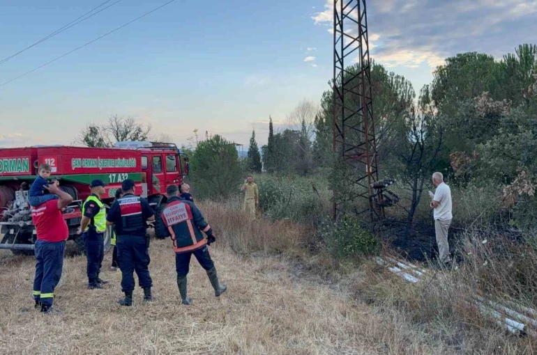 Çan’daki yangın ormana sıçramadan söndürüldü