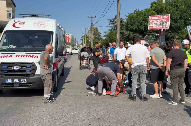Çerkezköy’de çarpışan motosiklet sürücülerinden biri yaralandı