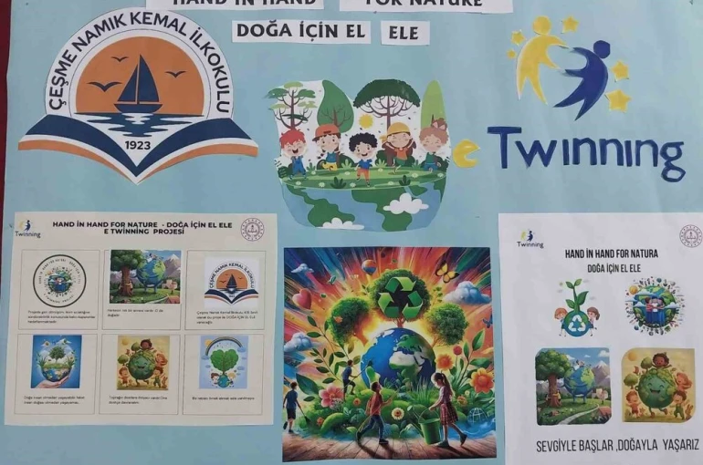 Çeşmeli öğrenciler, doğa dostu ’eTwinning’ projesinde buluştu 