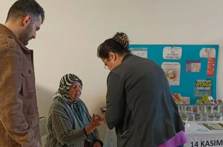 Çine’de diyabet farkındalığı için kan şekeri ölçüldü 