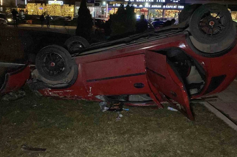 Çorum’da otomobil takla attı: 1 yaralı 