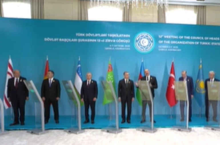 Cumhurbaşkanı Erdoğan, TDT liderleriyle Fuzuli’deki caminin temel atma törenine uzaktan katıldı
