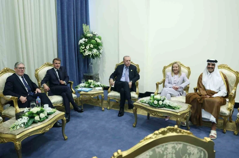 Cumhurbaşkanı Erdoğan’dan Fransa, İngiltere, İtalya ve Katar liderleriyle toplantı