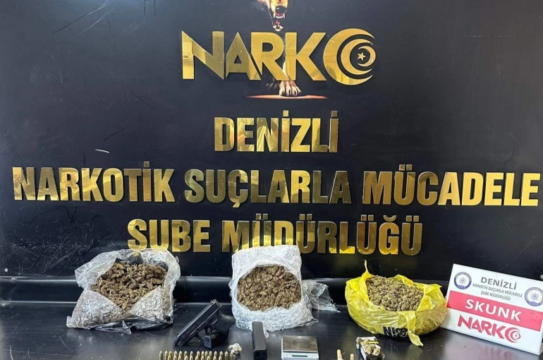 Denizli’de 3 kilo 25 gram skunk ele geçirildi